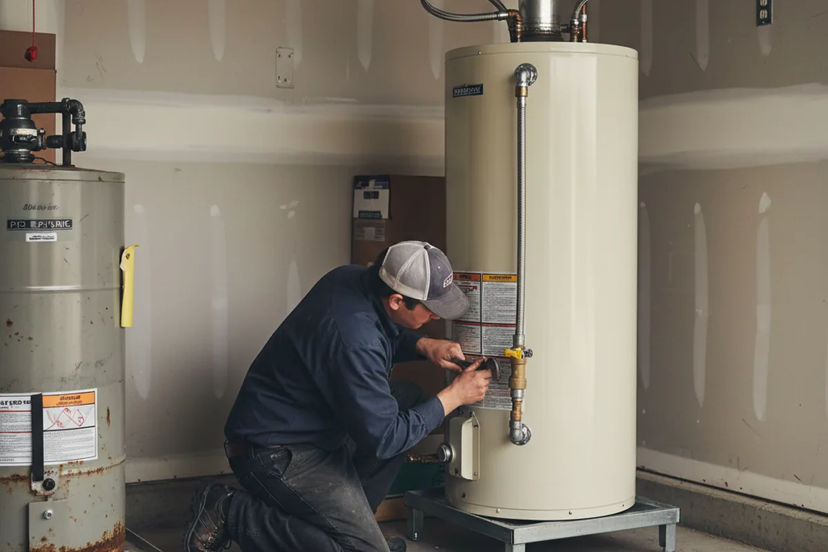 Water heater and shutoff valve replacement in Mentcle